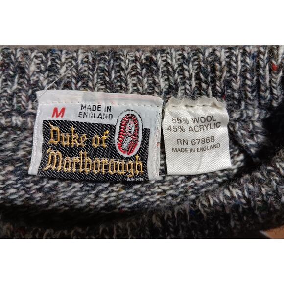 Duke of Marlborough Sweater Size Medium Men's Gray w other specks 55% Wool - Picture 2 of 5